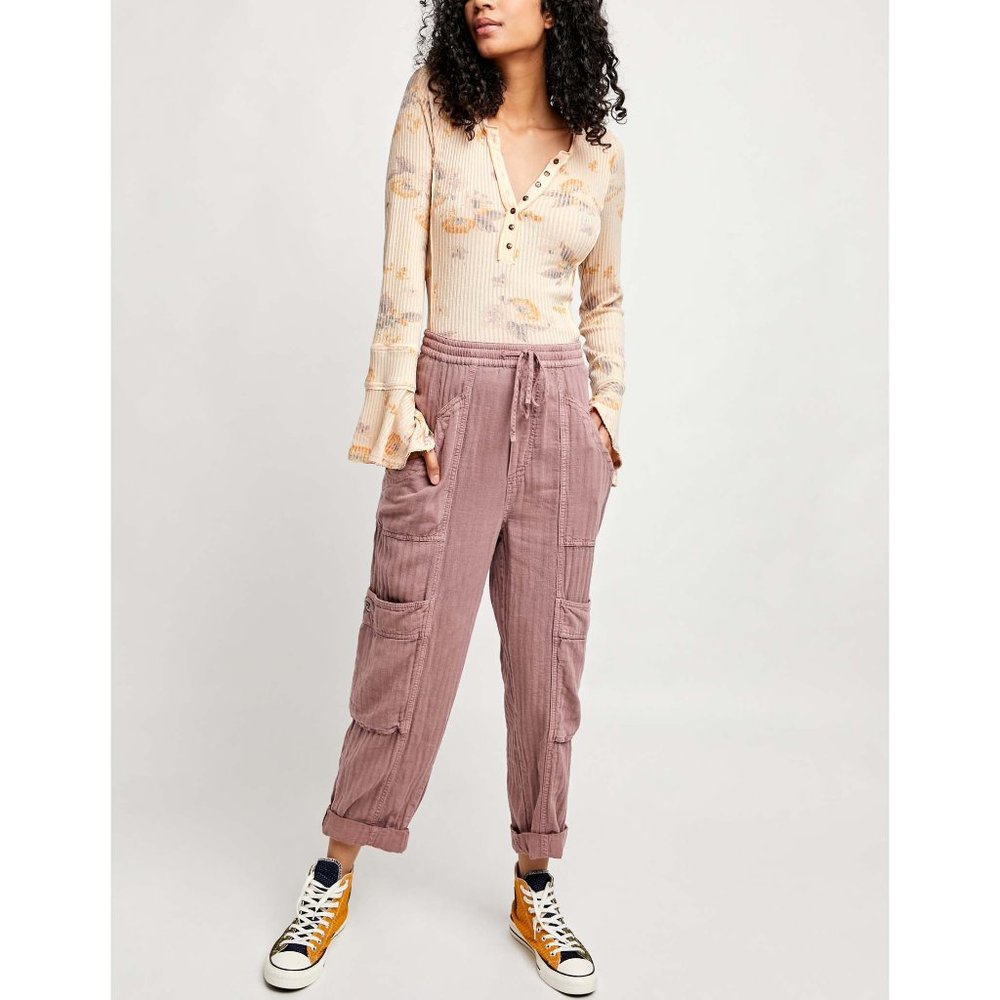 Free People Mauve Cargo Jogger Pants